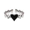 Anillos de moda con personalidad, temperamento, estilo ins, anillo de costura en forma de corazón, accesorios, suministro al por mayor