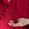 Colgante de cinabrio, arena dorada púrpura, amuleto del año del zodiaco dragón, colgante de moneda de dinero Shangui natural auténtico, cinabrio