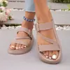 Comercio electrónico transfronterizo, talla grande, nueva colección de verano 2026, sandalias de plataforma gruesa para mujer, sandalias planas de playa de moda y casual