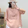 (TikTok transfronterizo, Shopee, Tienda TIMU, Xiyin) Dropshipping de grandes cantidades de camisas de algodón y lino listas para usar con bordados pesados