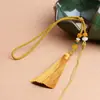 Pieza de Asa para Colgar en el Coche Cordón Tejido a Mano DIY Colgante Corto de Jade Bolsa Aromática de Cera de Abeja Amuleto de Paz Cuerda con Colgante de Borla
