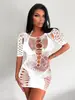 Lencería Sexy, Body Sexy Jacquard de Manga Larga con Falda de Cadera, Medias de Malla Hueca Sexy Lencería K017