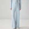 Pantalones de pierna ancha adelgazantes de cintura alta simples mezcla de cachemira al 35% para mujer, holgados, engrosados, tejido de lana de cuatro cabos, pantalones casuales