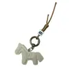 Llavero Colgante de Cuero de Dibujos Animados Caballo Versátil Creativo Año del Caballo Decoración de Bolso Colgante Pequeño Accesorio de Cuero