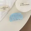 Presilha de garra floral azul elegante, doce e versátil, presilha de tubarão com laço para a parte de trás da cabeça, acessório para penteado