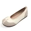 Zapatos casuales versátiles de suela blanda cómodos de punta dividida pezuña de cerdo para mujer, zapatos planos bajos sin cordones para el commuting de otoño
