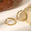 Brincos de Argola Lisos Moda Europeia e Americana Exagerados High-End Clássico Aço Inoxidável Argola de Orelha Joias Atacado Não Desbota