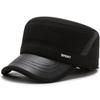 Gorra de Hombre Nueva de Invierno de Terciopelo Cálida de Cuero para Papá y Personas Mayores, de Mediana Edad y Mayores, Resistente al Viento, Protección para Orejas, Gorra Plana