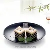 Vajilla para Mesa de Hot Pot de Autoservicio Negra Mate Imitación Porcelana Plato Redondo de Melamina Bol de Arroz Plato de Plástico Plato de Hueso