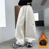 Pantalones de forro polar para niñas, nuevo estilo 2026, para niñas mayores, invierno, modernos, engrosados, cálidos, pantalones de pierna recta, pantalones de pierna ancha para niños