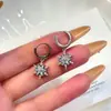 Pendientes Largos de Copo de Nieve Brillantes Estilo Francés para Mujer, Lujo Ligero, Gama Alta, Pendientes Exquisitos, Únicos, Hermosos, Versátiles