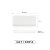 Plato de postre de restaurante nórdico, plato plano de cerámica para desayuno, plato blanco estilo occidental, plato rectangular para sushi, uso comercial.