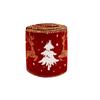 Decoración Navideña Cinta a Cuadros de Lino Sintético Nochebuena Regalo Cinta DIY Decoración de Árbol de Navidad Cinta con Borde de Alambre