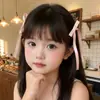 Presilha de Cabelo com Laço de Fita Infantil para Meninas, Presilha Lateral Estilo Princesa Doce, Novo Estilo 2026 Presilha de Cabelo com Fita Acessório de Cabelo