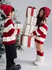 Suéter para Irmãos, Roupa Infantil de Natal, Jaqueta de Bebê Vermelha Tricotada Versátil, Blusa Grossa de Ano Novo para Irmão e Irmã, Gola Redonda