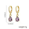 Pendientes Geométricos de Gota de Agua con Circonita Microincrustada, Chapados en Oro Real de Cobre Nuevo, Estilo Minimalista de Lujo Retro para Mujer, Distrito Lu