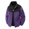 Jaqueta Casual Enbu Primavera e Outono Novo Estilo Coreano Marca da Moda com Gola Alta, Casaco Masculino Color-Block Estilo Casal