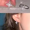 Pendientes de Estrella de Circonita Estilo Minimalista, Modernos y Sencillos, Lujo Ligero con un Toque de Alta Gama, Diseño Único