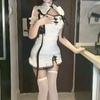 Estilo Nacional Puro Deseo Nuevo Estilo Chino Qipao con Aberturas, Vestido Elegante, Corte Ajustado, Falda Corta que Abraza la Cadera, Nuevo Estilo Dulce y Picante de Chica, Atractivo Femenino