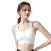 Sujetador deportivo con cremallera frontal ajustable para mujer, ropa interior a prueba de golpes, sin aros de acero, para yoga, espalda cruzada, belleza