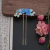 Acessórios de Grampo de Cabelo Estilo Antigo Liga Flor de Metal Ornamentos Headdress da Dinastia Han Pacote de Material para Grampo de Cabelo DIY Feito à Mão Joias Versáteis