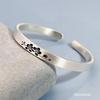 Pulsera de plata de ley 9999 para mujer, estilo antiguo, esmerilado, abierto, estilo nacional, pulsera de nicho simple, regalo para novia