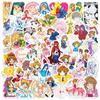 50 Adesivos da Menina Mágica Sakura Desenho Animado Fofo Caderno Skate Personalidade Copo d'Água Adesivos Decorativos à Prova d'Água Grafite
