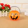 Em estoque Decoração de lanterna de abóbora de Halloween Lanterna de Halloween Balde de abóbora portátil Balde vazio sem lâmpada Adereços de decoração de balde de abóbora
