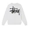 Moletom Crewneck Americano Cross-border Stu para Homens e Mulheres Stuxi Clássico Estampado com Letras Jaqueta de Manga Longa Oito Dados Preta
