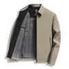 Nova coleção de primavera e outono: roupa externa casual de negócios masculina, roupas para homens de meia-idade e idosos, jaqueta estilo pai de caimento solto com gola alta