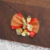 Decorações de Natal Laço Xadrez Borgonha Sino Flores Enfeites para Árvore de Natal Acessórios para Embalagem de Presente de Feriado
