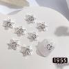 Decoraciones de Arte de Uñas de Estrella de Cinco Puntas Brillantes, Metal Hueco Transfronterizo con Pedrería Incrustada de Aleación, Pedrería de Estrella para Uñas DIY, Accesorios para Uñas