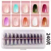 Venta al por mayor de fábrica 240 piezas de varios tipos de caja de esmalte de uñas de colores, puntas de uñas, varios colores disponibles, pegatinas para uñas postizas