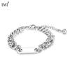 Pulseira IMI Masculina Estilo Hip Hop Europeu e Americano Pulseira de Aço Titânio Corrente Cubana Ponto de Corrente Pulseira de Rua Personalizada YL180