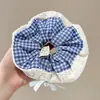 Goma para el pelo con lazo dulce para niñas, elegante goma de encaje para coletas bajas y peinados de moño