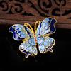 Nueva horquilla de bricolaje con forma de mariposa, gota de aceite de imitación de cloisonné azul quemado, accesorios de aleación, materiales hechos a mano, suministro directo de fábrica