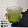 Copo de Café Criativo de Alta Qualidade com Cor Gradiente para Pendurar na Orelha, Copo para Bebida Fria, Copo de Vidro com Padrão Vertical, Copo de Latte, Copo de Vidro para Bebida Doméstica