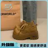 Zapatos de plataforma estilo francés con suela gruesa y punta profunda, estilo retro Birkenstock, nueva colección de otoño 2026, zapatos pequeños de cuero estilo británico con punta ancha