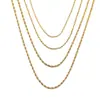 Corrente Twist de Aço Titânio Dourado, Corrente de Arroz, Acessórios para Joias DIY, Corrente para Colar, Pulseira, Acessórios para Roupas, Materiais para Bolsas