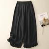 Foto Real de Pantalones Casuales Sueltos Nuevos de Verano 2026 con Bordes Volantes Estilo Japonés, Cintura Elástica, Pantalones Casuales Versátiles Artísticos