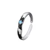 Anillo de Pareja Mapa del Mundo Original Tichia Plata Pura 999 Par Diseño de Nicho de Moda Versátil Anillo Abierto