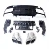 Adecuado para 15-21 Mercedes-Benz Clase C Clase modificada AMG C43/C63 labio trasero labio trasero cuatro salidas garganta de escape tubo de escape