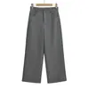 Pantalones de Traje Caqui de Cintura Alta Sueltos de Pierna Ancha para Mujer Otoño 2026 Nuevo Estilo Estilo Old Money Caídos de Pierna Recta Pantalones Casuales