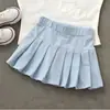 Pantalones Falda Plisados para Niñas con Shorts de Seguridad, Falda Corta Versátil Anti-Exposición para Niños en Verano, Adecuados para Niños Pequeños, Medianos y Grandes, Estilo Coreano
