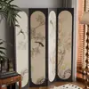 Divisória de Tela Estilo Chinês para Sala de Estar, Quarto, Hall de Entrada, Tela Dobrável Móvel para Escritório, Tela Dobrável com Paisagem e Flores