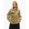 Gabardina Corta de Lujo de Doble Botonadura con Cuello Negro y Cintura Ajustada Age of Aescnt para Mujer, Otoño 2026