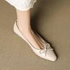 Zapatos de Salón Individuales de Piel de Oveja para Mujer, Estilo Francés, Punta Cuadrada Pequeña, Lazo, Boca Baja, Novedad Primavera y Otoño 2025, Tacón Grueso Elegante, Versátiles