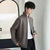 Suéter cárdigan para hombre para primavera y otoño, chaqueta tejida estilo casual holgado retro japonés, abrigo suéter con cremallera para hombre