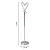 Creativo portanúmeros de mesa en forma de corazón de acero inoxidable, portatarjetas de mesa para hotel, boda, banquete, pinza para tarjetas de mesa, portatarjetas de presentación y portamenús