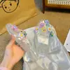 Populares accesorios para zapatos de gelatina japoneses y coreanos, decoraciones de zapatos de cristal transparente, dijes de flores de moda para zapatos DIY y hebillas para zapatos para mujer